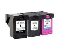 HNJFXCRO Cartouche d'encre de Remplacement Compatible Compatible avec 305 XL 305 305XL Compatible avec DeskJet 2710 2720 4110 4120 4130(2BLACK 1COLOR)