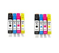 HNJFXCRO Cartouche d'encre de Remplacement Compatible Compatible avec imprimantes 655 655XL, Compatible avec Deskjet 3525 5525 4615 4625 4525 6520 6525 6625(2 Set)