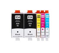 HNJFXCRO Cartouches d'encre compatibles Compatible avec HP934XL 935XL 934, Compatible avec Officejet Pro 6812 6830 6815 6835 6230 6820(2BK 1C 1Y 1M)
