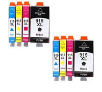 HNJFXCRO Cartouches d'encre compatibles Compatible avec imprimantes OfficeJet Pro 915, 915XL, 919XL, 4 Paquets, 8015, 8025, 8020, 8010, 8022, 8028(2set 8pcs)