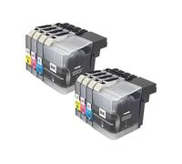 HNJFXCRO Cartouches d'encre compatibles LC525 LC529 XL Compatible avec imprimantes DCP-J100 DCP-J105 MFC-J200(2 Sets 8 PCS)