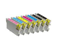 HNJFXCRO Cartouches d'encre compatibles T0481 T0486, Compatible avec Stylet Photo R200 R220 R300 R300M R320 R340 RX500 RX600 RX620 RX640(1SET ADD 1PCS Black)