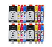 HNJFXCRO Cartouches d'encre de Remplacement, 16 pièces, compatibles avec Les imprimantes 920XL 920 920xl, Compatible avec Officejet 6000 6500 6500A 7000 7500 7500A(4SET)