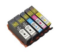 HNJFXCRO Cartouches d'encre de Remplacement, 5 Paquets, compatibles avec 655 655XL 655, Compatible avec modèles 3525 5525 4615 4625 4525 6520 6525 6625(1SET and 1BK)