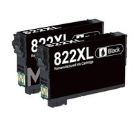 HNJFXCRO Cartouches d'encre de Remplacement 822XL, compatibles avec 822 Cartouches d'encre T822XL Compatible avec Pro WF-3820 WF-4820 WF-4830 WF-4833(822 Black Ink 2PCS)