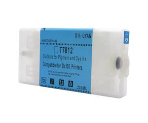 HNJFXCRO Cartouches d'encre Rechargeables T7811-T7816, avec puces, compatibles avec imprimante Frontier-S DX-100 Fuji DX100, Disponibles en 6 Couleurs(T7812-C)