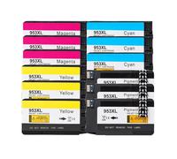 HNJFXCRO Jeu de Cartouches d'encre 953XL compatibles Compatible avec OfficeJet Pro 7720 7730 7740 8210 8218 CMYK Noir(3 Set)