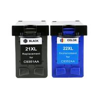HNJFXCRO Jeu de Cartouches d'encre compatibles 21 22 XL, Compatible avec Deskjet 3915 D1530 D1320 F2100 F2280 F4100 F4180, 2 Paquets