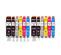 HNJFXCRO Jeu de Cartouches d'encre compatibles BCI-370 BCI-371, Compatible avec MG5730 MG6930 MG7730F MG7730 TS9030 TS8030 TS6030 TS5030, Paquet de 1/2/3/4(6COLOR 2SET)