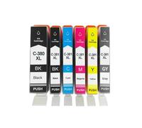 HNJFXCRO Jeu de Cartouches d'encre compatibles BCI-380XL BCI-381 Compatible avec imprimantes TR7530 TR8530 TS6130 TS6230 TS8130 TS8230 TR9530 Disponible en Paquet de 1 2 3 ou 4(6COLOR 1SET)
