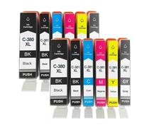 HNJFXCRO Jeu de Cartouches d'encre compatibles BCI-380XL BCI-381 Compatible avec imprimantes TR7530 TR8530 TS6130 TS6230 TS8130 TS8230 TR9530 Disponible en Paquet de 1 2 3 ou 4(6COLOR 2SET)
