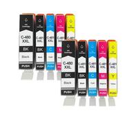 HNJFXCRO Jeu de Cartouches d'encre compatibles Compatible avec 480 481 PGI-480 CLI-481, Compatible avec TS6140 TR7540 TR8540 TS704 TS6340 TS8340 TS8140 TS9140 1 2 3 4 Paquets(5COLOR 2SET)