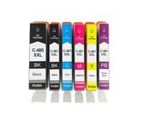 HNJFXCRO Jeu de Cartouches d'encre compatibles Compatible avec 480 481 PGI-480 CLI-481, Compatible avec TS6140 TR7540 TR8540 TS704 TS6340 TS8340 TS8140 TS9140 1 2 3 4 Paquets(6COLOR 1SET)