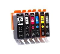HNJFXCRO Jeu de Cartouches d'encre compatibles PGI-520XL CLi-521, Compatible avec IP3600 IP4600 IP4700 MX860 MX870 MP540 MP550 MP560 MP620 MP630(6COLOR 1SET)