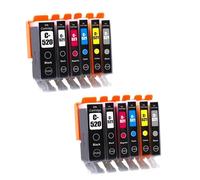 HNJFXCRO Jeu de Cartouches d'encre compatibles PGI-520XL CLi-521, Compatible avec IP3600 IP4600 IP4700 MX860 MX870 MP540 MP550 MP560 MP620 MP630(6COLOR 2SET)