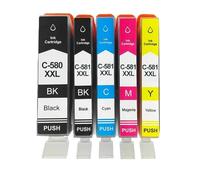 HNJFXCRO Jeu de Cartouches d'encre compatibles PGI-580 CLi-581, Compatible avec TR7550 TR8550 TS6150 TS6151 TS6250 TS9550 TS9551C TS6350 TS705(5Color 1set)