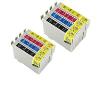 HNJFXCRO Jeu de Cartouches Jet d'encre Couleur Compatible T0711H T0715 T0711 T0712 T0714 T0891 Compatible avec Stylet SX210 SX115 DX4000 DX4050(2 Sets (8PCS))