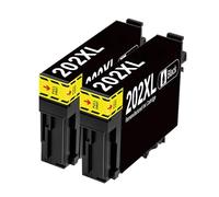 HNJFXCRO Pack combiné de Remplacement de Cartouches d'encre 202XL, Compatible avec 202 Cartouches d'encre T202XL Compatible avec imprimantes XP-5100 WF-2860(2 Black)