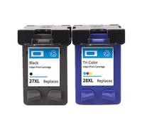 HNJFXCRO Remplacement de Cartouche d'encre rechargée Compatible Compatible avec 27XL 28XL 450 450CI 5550 3420 3520 3550 3650 3740 3845(1BK 1COLOR)