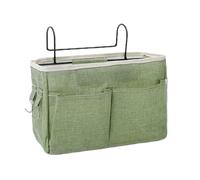 HNJKJEU Poche de lit,Panier de Lit Chevet Suspendu,Organisateur Etagere Lit en Toile Imperméable, Sac de Rangement Lit Chevet Suspendu pour Lit Superposé, Dortoirs, Rails de Lit et Chaise (Vert)