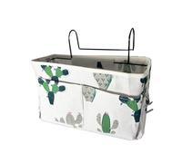 HNJKJEU Poche de lit,Panier de Lit Chevet Suspendu,Organisateur Etagere Lit en Toile Imperméable, Sac de Rangement Lit Chevet Suspendu pour Lit Superposé, Dortoirs, Rails de Lit et Chaise (Cactus)