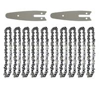 Hnjp Lame de scie 4 pouces 1/4" LP 28 sections 14 couteaux Chaînes de tronçonneuse et guide-chaîne Mini chaînes en acier Lame de scie électrique Outil Accessoire de scie Remplacement Coupe du bois