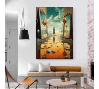 HNKDKJ Affiches et impressions sur toile de Salvador Dali, célèbre œuvre d'art surréaliste, images d'art mural pour salon, 60 x 83 cm, avec cadre noir