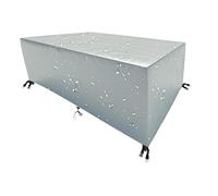 HNKDKJ Housse Table de Jardin 110x80cm Housse pour Salon de Jardin 110x80x40cm/LxWxH Argent Rectangulaire Anti-UV Tissu 420D Oxford Imperméable Bâche de Protection avec Corde et Boucle Verrouillage