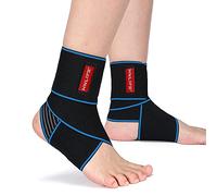 Hnlife Bandage de cheville, réglable pour la cheville, respirant, protection de la cheville, pour le sport, l'alpinisme, une taille s'adapte à toutes les articulations de la cheville (2 pièces)