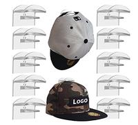 HNLMZ Crochets de Chapeaux,10 Pcs Porte de Casquette,Adhésifs Crochets Muraux pour Chapeaux,Mural Double Hook Porte-Chapeaux,Convient à Toutes Sortes de Chapeaux(Transparent)