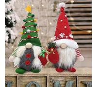 HNLMZ Lot de 2 lutins de Noël - Décoration de Noël - Père Noël - Décoration de table - 31 cm x 16 cm