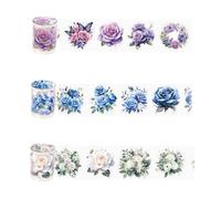 HNLMZ Washi Tape Set,3 Rollen Scrapbook Stickers,Blumen PET Washi Tape,PET Transparente Dekorative Aufkleber für Sammelalben, Tagebücher, DIY-Fotoalben und Notizblöcke Verwendet(K)