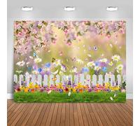 Hnmdmyi 1.5x1m Toile de Fond Printemps Rose Fleur Jardin Photographie Toile De Fond De Mariage Nuptiale Bébé Douche Décorations De Fête d'anniversaire Bannière Accessoires de Photomaton