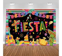 Hnmdmyi 1.8x1.2m Toile de Fond Fiesta Thème Mexicain Drapeaux muraux colorés Fond Photographique Décorations mexicaines Cinco De Mayo Carnaval Bannière Photo Booth Props