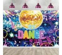 Hnmdmyi 2.1x1.5m Toile de Fond Disco Vintage années 70 80 90 soirée dansante Boule Disco dansons arrière-Plan de Photographie boîte de Nuit Musique néon thème Disco décorations de fête d'anniversaire