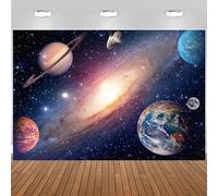 Hnmdmyi 3x2.4m Toile de Fond Espace Univers Espace Extérieur Galaxie étoilée Nébuleuse Fond Photographique Enfants Garçons Filles Thème Planète Fête d'anniversaire Décorations Photo Booth Props