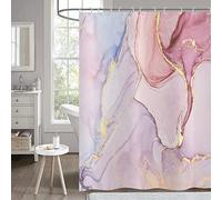 Hnmdmyi Rideau de Douche Marbre Rose 120x180, Abstrait Rose Or Violet Scintillant Rideau de Bain Moderne Luxe Ombre Cristal Texture Encre Art Imperméable Tissu Polyester Lavable Rideau de Bain