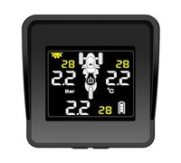 Hnmodter SystèMe de Surveillance de la Pression des Pneus Solaire Moniteur de Pression des Pneus TPMS pour Affichage LCD 3 Capteurs Externes