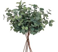 HNNFMY Lot de 6 bouquets de fleurs d'eucalyptus artificielles vertes - Branche d'eucalyptus synthétique en soie - Fausse tige de feuillage vert pour arrangement floral, décoration de centre de table