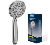 HNNHOME Pommeau de douche haute pression - douchette 6 Modes avec Grande Tête de 10 cm,Réglable Universel et Facile à Installer (chromé)