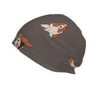 Hnnkloy Adorable Basset Hound,Bonnet en Maille Polyester, Cagoule, Bonnet de Course