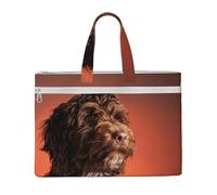 Hnnkloy Adorable chien Cockapoo,Sac à documents en toile avec fermeture éclair, sac fourre-tout, porte-documents pour l'école et le bureau