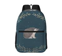 Hnnkloy Adorable petit hérisson,Sac à dos de 17 pouces avec poches, sac à dos décontracté pour la journée, résistant à l'eau, sac d'école