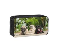 Hnnkloy Amitié de carlins Bokeh Chiens Animaux de Compagnie Amis Carlin,Trousse à Crayons Grande capacité, Pochette Portable pour stylos, Sac de Papeterie pour l'école et Le Bureau
