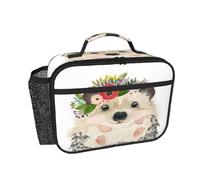 Hnnkloy Aquarelle d'un adorable hérisson mignon,Sac à lunch portable, boîte à lunch résistante, sac isotherme réutilisable