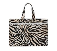 Hnnkloy Art abstrait rayé imprimé zèbre,Sac à documents en toile avec fermeture éclair, sac fourre-tout, porte-documents pour l'école et le bureau