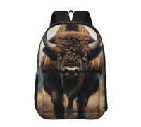 Hnnkloy Bison d'Amérique du Nord,Sac à dos de 17 pouces avec poches, sac à dos décontracté pour la journée, résistant à l'eau, sac d'école