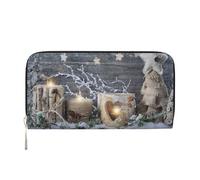 Hnnkloy Bougie d'hiver,Portefeuille en Cuir PU Grande capacité pour Hommes et Femmes