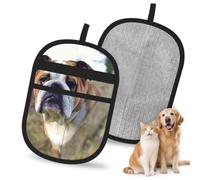 Hnnkloy Bouledogues Anglais, Animaux de Compagnie de Jardin, bouledogues Anglais, Lot de 2 Gants antistatiques pour l'épilation des Poils d'animaux (Chiens et Chats)