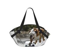 Hnnkloy Bouledogues Anglais Bokeh Skateboard Animaux de Compagnie Anglais,Tapis de Camping Portable, Couverture de Pique-Nique multifonctionnelle et Pliable, utilisable comme Sac de Transport